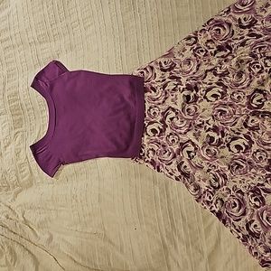 White & Purple Floral Skirt and Top